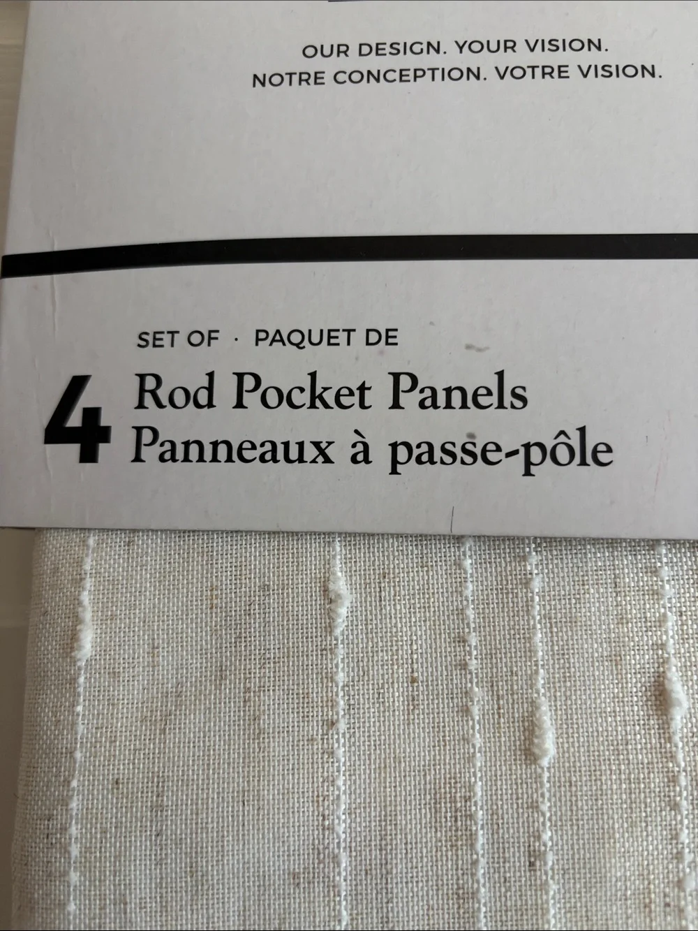 Design Decor Muskoka -Natural Rod Pocket Curtain Panels - 4 panels